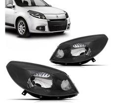 Farol Sandero e Stepway 2012 2013 2014 Mascara Negra