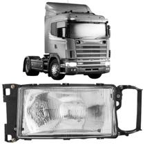 Farol Sem Pisca LD SC Serie 4 114 124 1997 ate 2008 Refletor Alto e Baixo Lente Vidro H4 24V 70W Carcaça em termoplásticos com borracha de vedação Farol Sem Pisca LD SC Serie 4 114 124 1997 ate 2008 Refletor Alto e Baixo Lente Vidro H4 24V 70W Carcaça em termoplásticos com borracha de vedação