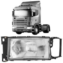 Farol Sem Pisca LE SC Serie 4 114 124 1997 ate 2008 Refletor Alto e Baixo Lente Vidro H4 24V 70W Carcaça em termoplásticos com borracha de vedação Farol Sem Pisca LE SC Serie 4 114 124 1997 ate 2008 Refletor Alto e Baixo Lente Vidro H4 24V 70W Carcaça em termoplásticos com borracha de vedação