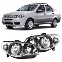 Farol Siena G3 2004 2005 2006 2007 2008 2009 2010 2011 2012 2013 2014 2015 2016 Cromado Canhão Preto