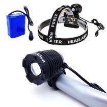 Farol Sinalizador MX-L T6 Bike Bicicleta Cabeça Zoom Ajustável Recarregável Alto Amplitude BM809