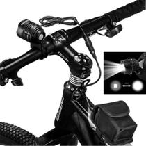 Farol Sinalizador MX-L T6 Para Bike Bicicleta Cabeça Com Zoom Ajustável Recarregável - BM809 - BMAX