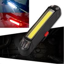 Farol Sinalizador Traseiro para Bicicleta com Luz LED Recarregável USB - XM31306