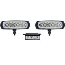Farol slim LED 3,2W bivolt 3X1 luz amarelo angulo 90 graus preto 12x3,5cm ABS e policarbonato