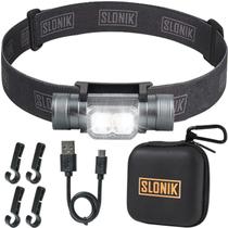 Farol SLONIK recarregável de 1000 lúmens LED impermeável preto Farol SLONIK recarregável de 1000 lúmens LED impermeável preto