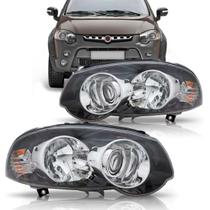 Farol Strada Locker Mascara Negra Canhão Cromado