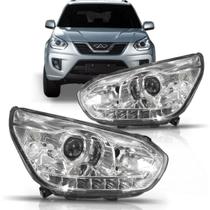 Farol Tiggo 2014 A 2016 Elétrico C/ Led C/ Motor