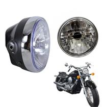 Farol Titan KS/ES/Fan 125 2000/2009 Completo Aro Cromado Aço Reforçado Farol Titan KS/ES/Fan 125 2000/2009 Completo Aro Cromado Aço Reforçado