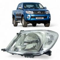 Farol Toyota Hilux 2005 2006 a 2011 Lado Esquerdo Motorista Pisca Cristal Farol Toyota Hilux 2005 2006 a 2011 Lado Esquerdo Motorista Pisca Cristal