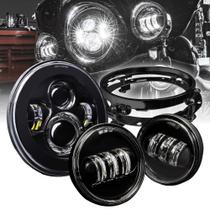 Farol TRUE MODS 7 LED com luzes de passagem para Harley Davidson