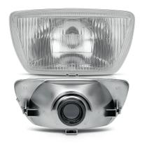 Farol Universal para Motos com Vidro Transparente e Alta Potência de Iluminação Farol Universal para Motos com Vidro Transparente e Alta Potência de Iluminação