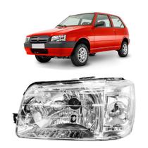 Farol Uno Fiorino 2004/2012 Máscara Cromada Lente Policabornato