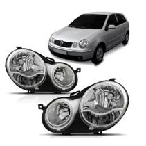 Farol Volkswagen Polo 2003 2004 2005 2006 Duplo Cromado