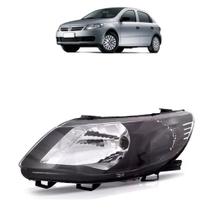 Farol VW Gol Saveiro Voyage 2009 2010 2011 2012 Máscara Negra Simples Lado Esquerdo