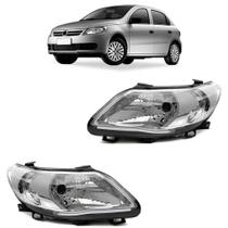 Farol VW Gol Saveiro Voyage G5 2009 2010 2011 2012 Foco Simples Cromado Par Farol VW Gol Saveiro Voyage G5 2009 2010 2011 2012 Foco Simples Cromado Par