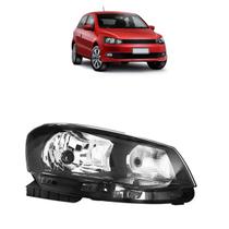 Farol VW Gol Voyage Saveiro G6 2013 2014 2015 2016 Simples Máscara Negra Frente Óptica Lado Direito