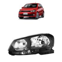 Farol VW Gol Voyage Saveiro G6 2013 2014 2015 2016 Simples Máscara Negra Frente Óptica Lado Esquerdo
