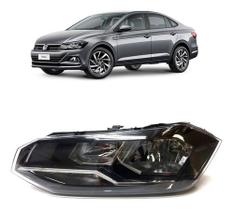 Farol VW Polo Virtus 2018 2019 20 21 22 com Friso Cromado LE