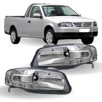 Farol vw saveiro g4 06 07 08 09 10 11 12 masc cromada par Farol vw saveiro g4 06 07 08 09 10 11 12 masc cromada par