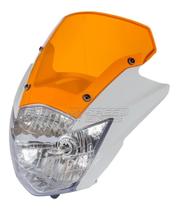 Farol Xt660r + Carenagem Branco + Bolha Laranja + Led