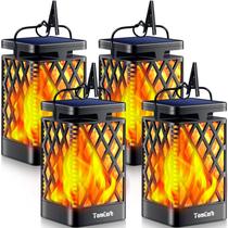 Faroles Solares TomCare Llama Parpadeante Paquete de 4 IP65 Impermeables