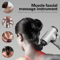 Fascia Massage Gun Sport Therapy Household Electric Muscle Relaxe Bateria Recarregável Atenção à Saúde de Alta Frequência Fáscia Gun (Prata)