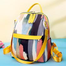 Fashion Women Nylon Zipper Students Color School Bag Backpa