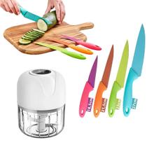 Fatiador de Alimentos USB + 4 Facas Aço Inox Coloridas Fatiador de Alimentos USB + 4 Facas Aço Inox Coloridas