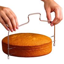 Fatiador E Nivelador De Bolos Em Aço Inox Com 2 Fios E Ajuste 31cm Cozinha Confeitaria Uny Home