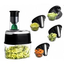 Fatiador espiral para macarrao de legumes e vegetais eletrico bivolt 4 em 1 cortador spiralizer