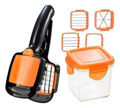 Fatiador Manual Multi Cortes Cortador Com Pote P/ Frutas Legumes