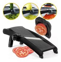 Fatiador Tipo Mandolim Com 3 Modos Lâmina De Aço Inox Preto