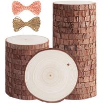 Fatias de madeira 5ARTH 30 peças de 8-9 cm de pinho pré-perfuradas com corda Fatias de madeira 5ARTH 30 peças de 8-9 cm de pinho pré-perfuradas com corda