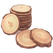 Fatias de madeira artesanais TAI JI 12 peças, porta-copos rústicos de 10 a 12 cm
