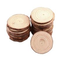 Fatias De Madeira De Pinheiro Natural 3-16CM Círculos Redondos Não Acabados Discos De Casca De