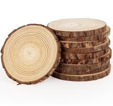 fatias de madeira ilauke, 10 unidades de 12 a 13 cm, pinho natural inacabado