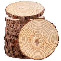 Fatias de madeira JEUIHAU 12 peças de 14-15 cm de pinho natural DIY Fatias de madeira JEUIHAU 12 peças de 14-15 cm de pinho natural DIY