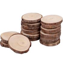 Fatias de madeira KINJOEK Pine 3,5-4" de diâmetro, 1 cm de espessura, 24 unidades Fatias de madeira KINJOEK Pine 3,5-4" de diâmetro, 1 cm de espessura, 24 unidades