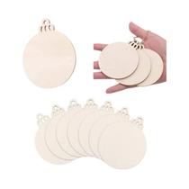 Fatias De Madeira Não Acabadas Para DIY, Enfeites De Árvore De Natal, 10 a 20 Peças, Discos De