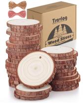Fatias de madeira Travlog 30 unidades de 6-7 cm naturais com furo