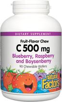 Fatores naturais de vitamina C mastigável 500 mg para crianças (90 unidades)