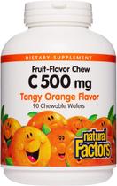 Fatores naturais de vitamina C para crianças mastigáveis 500 mg de laranja picante