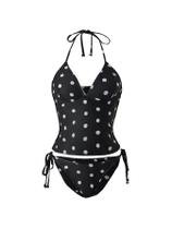 Fatos de banho Tankini Verdusa Polka Dots, 2 peças em preto/branco