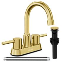Faucet Ifaucet Gold Brushed 2 Handle Centerset de 4 polegadas
