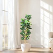 Faux Fiddle Leaf Fig Tree GarveeHome de 5 pés com vaso branco