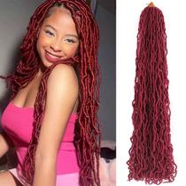 Faux Locs Crochet Hair Aayubb Soft Locs 32 cm Borgonha, 7 pacotes Faux Locs Crochet Hair Aayubb Soft Locs 32 cm Borgonha, 7 pacotes