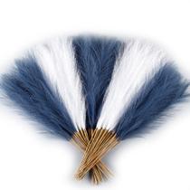Faux Pampas Grass Decor Acfruits em azul e branco, 60 unidades