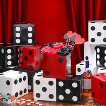 Favor Boxes Jexine Dice, 15 peças, decoração de festa temática de cassino, 18 cm