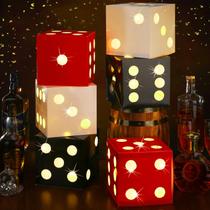 Favor Boxes Motipuns Large Dice com Light Casino Party x6