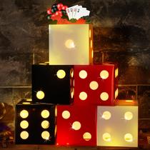 Favor Boxes Motipuns Large Dice with Light, 6 peças, Casino Party